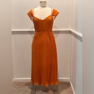 Express Orange Midi Formal Dress